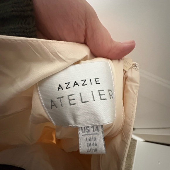 Azazie Cream Midi Dress - Picture 4 of 6